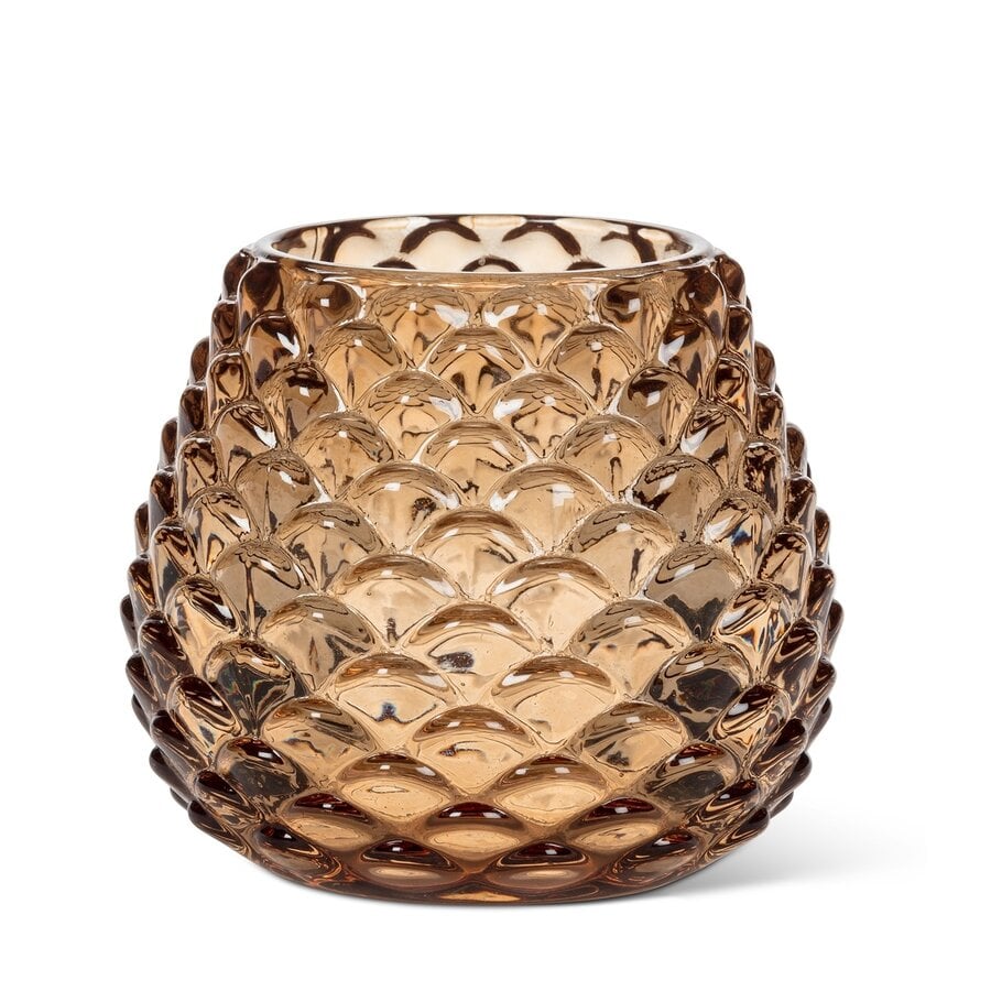 Medium Amber Pine Cone Votive - Photo 1