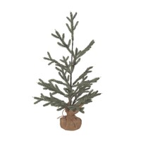 Sapin avec paillettes et base en jute