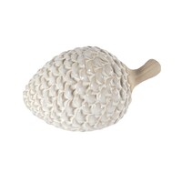 Pomme de pin décorative en céramique émaillée blanche