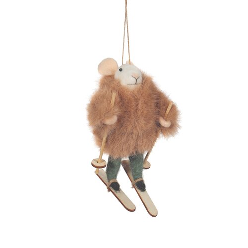 Felt Ski Mouse Ornament with Jacket