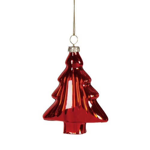 Ornement de sapin en verre rouge