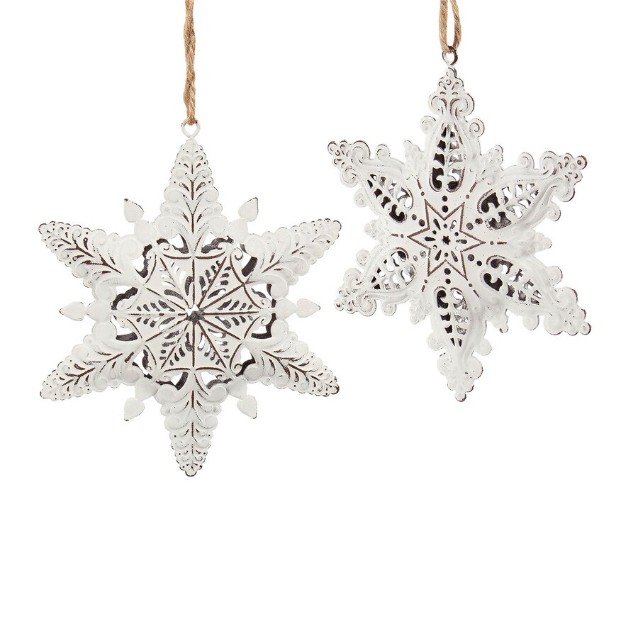 White Metal Snowflake Ornament Assorted - Photo 0