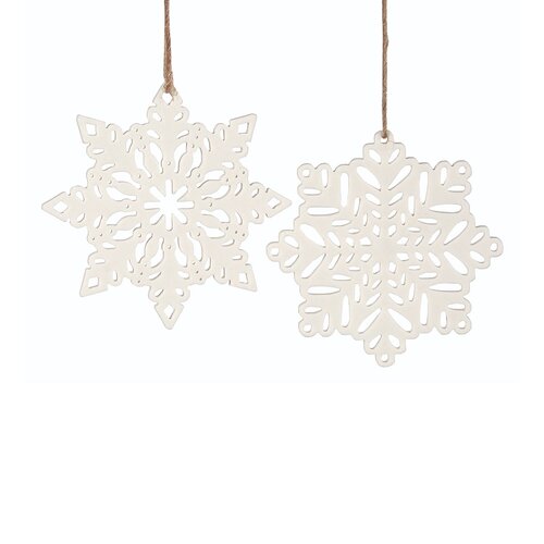 White Porcelain Snowflake Ornament - Assorted