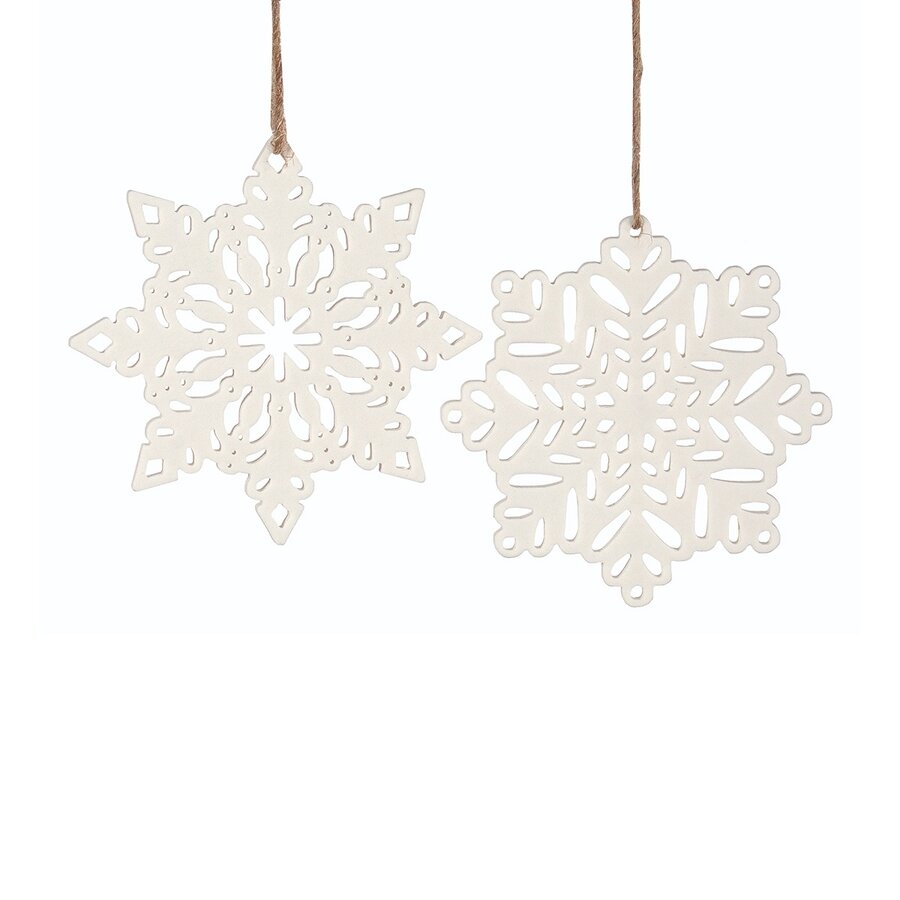 White Porcelain Snowflake Ornament - Photo 0