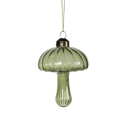 Ornement Champignon en verre transparent