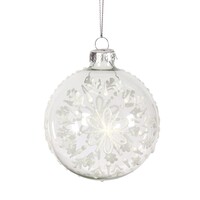 Snowflake Glass Christmas Ornament