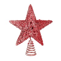Red Glitter Christmas Tree Topper Star