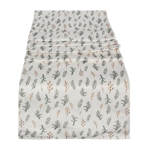 Ivory Fir Tree Pattern Table Runner 60 inch