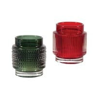 Modern Red or Green Candle Holder, assorted