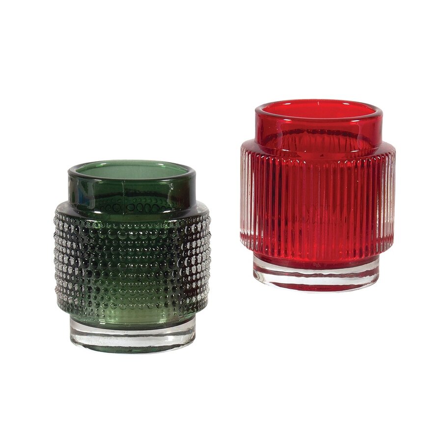 Bougeoir moderne rouge ou vert, assorti N026 - Photo 0
