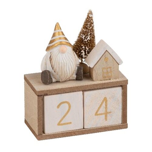White and Gold Wooden Countdown Gnome