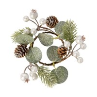 Small White and Silver Berry Candle Ring