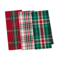 Christmas Plaid Dish Towels Set of 3