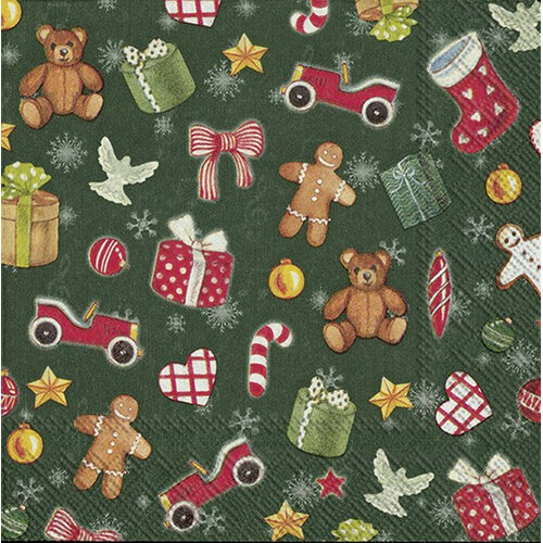 Festive Christmas Toy Paper Cocktail Napkins