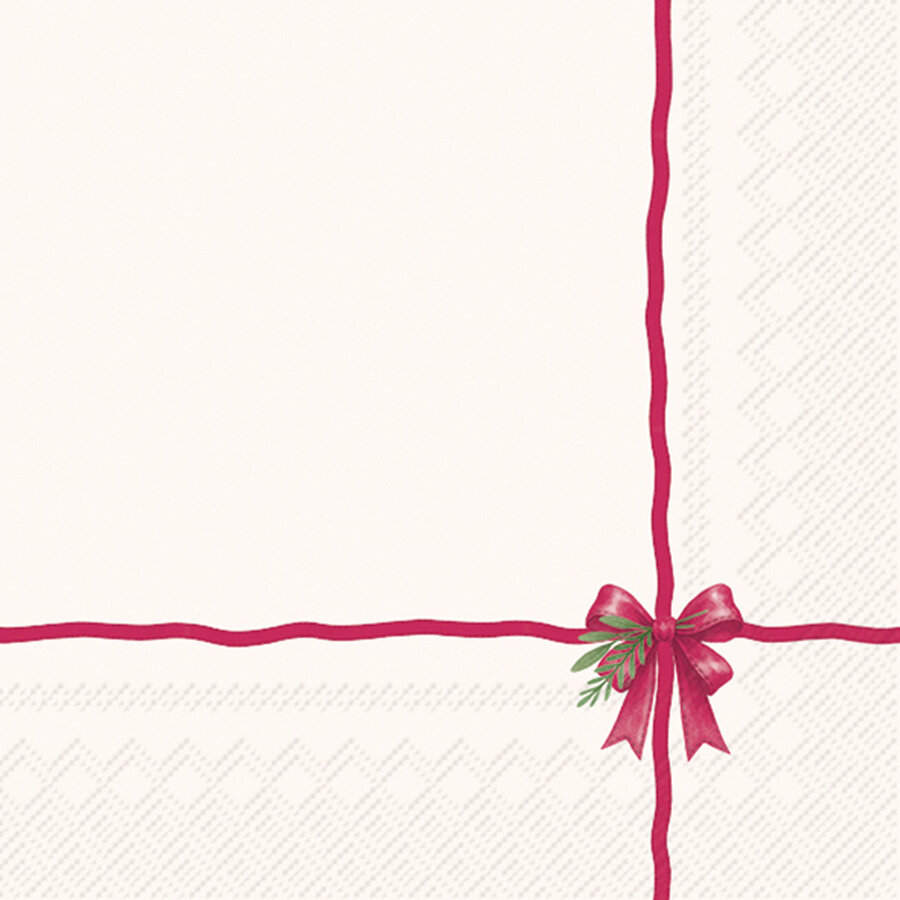 Serviettes de table en papier - Petits noeuds cadeaux - Photo 0