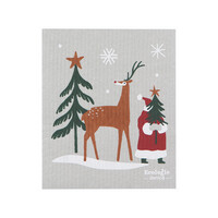 Santa's Reindeer Swedish Dishcloth