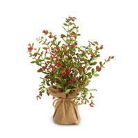 16-inch Red Berry Tree with Jute Base