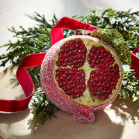 3.75 inch Glitter Pomegranate Ornament