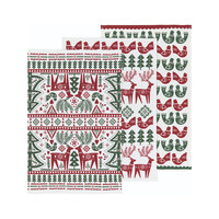 Linges à vaisselle Forêt et chevaux suédois - ensemble de 3