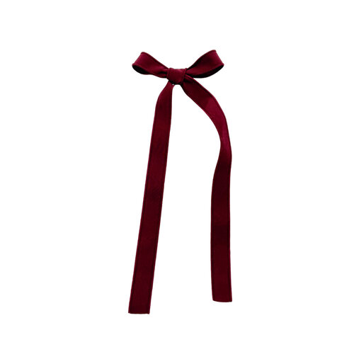 Long Burgundy Fabric Bow