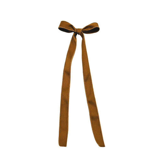 Long Bronze Satin Fabric Earring