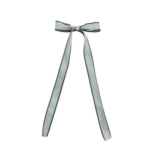 Boucle décorative longue en tissu crème et kaki