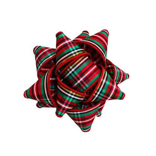 Chou à cadeau Tartan rouge et vert