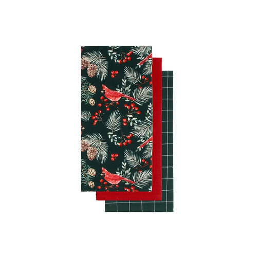 Winter Cardinal Dish Towels Set of 3