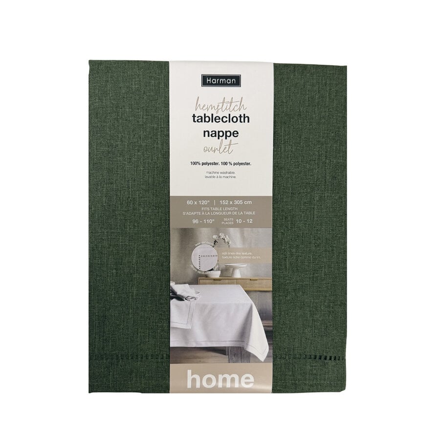 Nappe effet lin Vert forêt 60 x 120 pouces - Photo 1