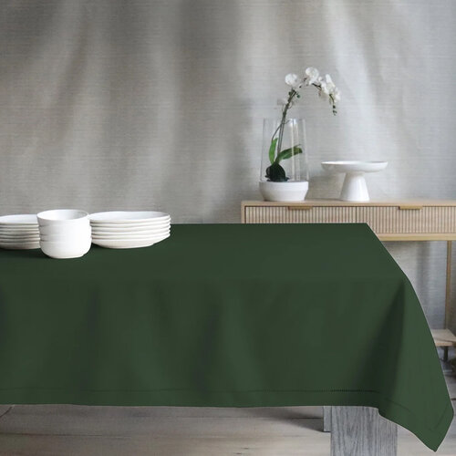 Nappe effet lin Vert forêt 60 x 120 pouces