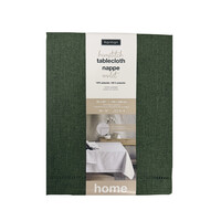 Forest Green Linen-Look Tablecloth 60 x 90 Inches