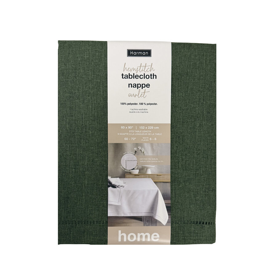 Nappe effet lin Vert forêt 60 x 90 pouces - Photo 1