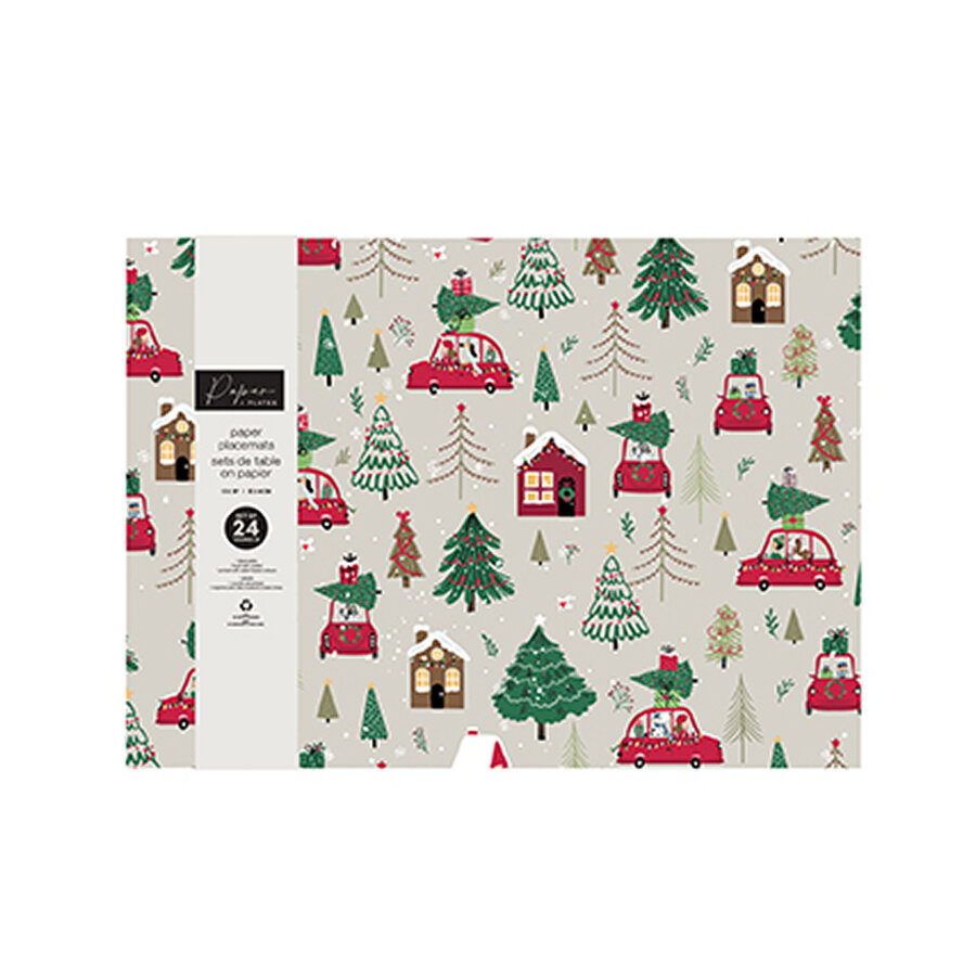 Napperons de papier Paysage de Noël - paquet de 24 - Photo 1