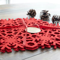 Napperons en feutre Flocon rouge, ensemble de 4