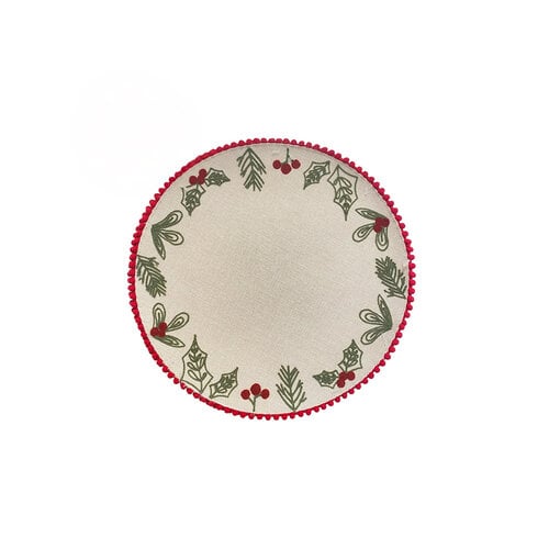 Napperons ronds brodés Berry - ensemble de 4