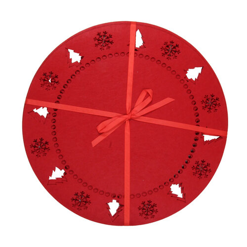 Set of 4 Red Felt Christmas Placemats