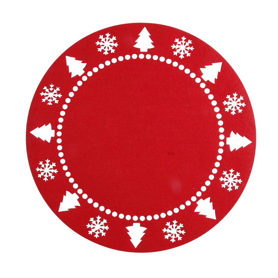 Napperons de Noël en feutre rouge - ensemble de 4 - Photo 1