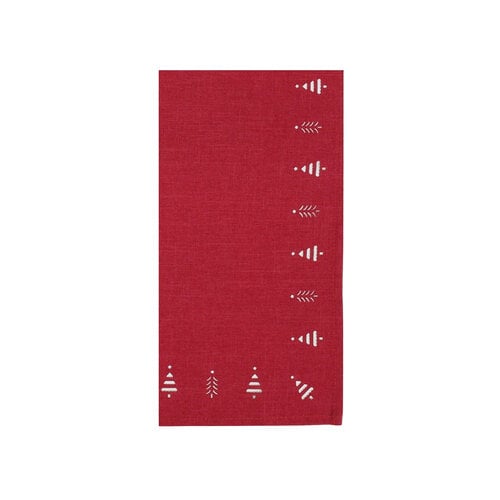 Serviettes de table rouges à ourlet - ensemble de 4