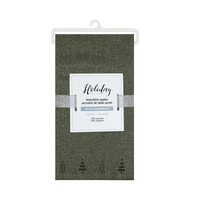 Ensemble de 4 serviettes de table Vert Forêt à ourlet ajouré