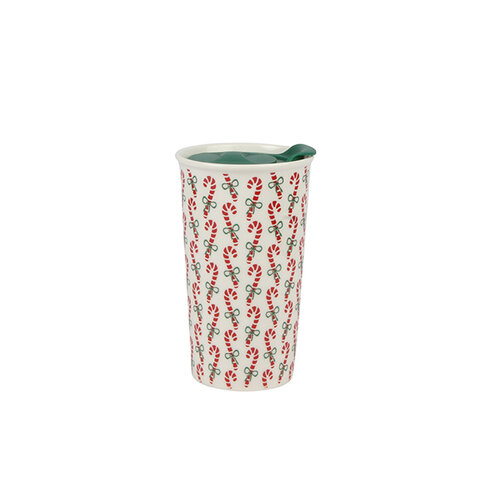 Tasse de transport en céramique 18 oz Cannes de bonbon