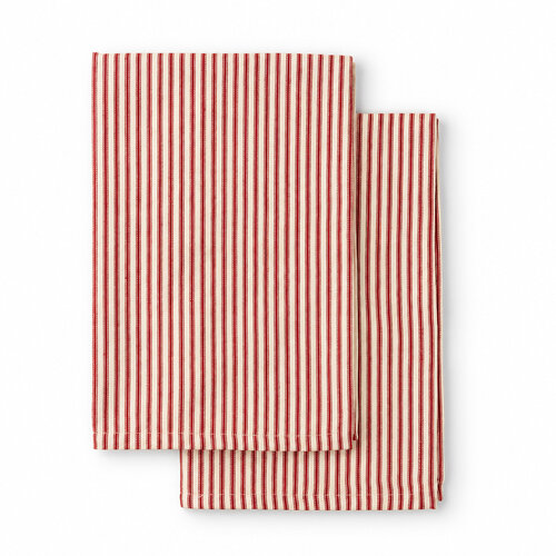 Red Striped Dish Towels, Set of 2