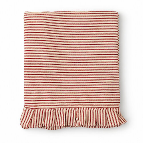 Red Striped Tablecloth 60 x 110 Inches