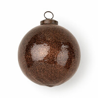 Large Brown Glitter Glass Ball Ornament