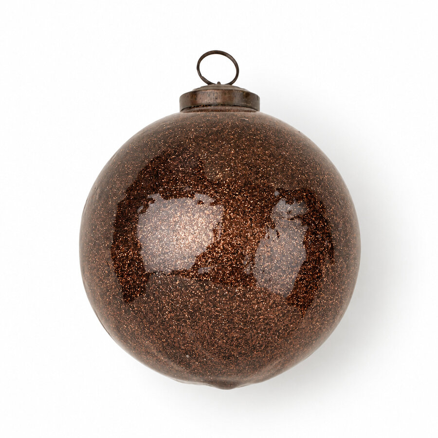 Boule scintillante brune en verre, grand format - Photo 0