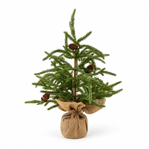 Sapin de Noël avec base en jute, grand format