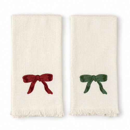 Boucle Embroidered Hand Towel Set of 2