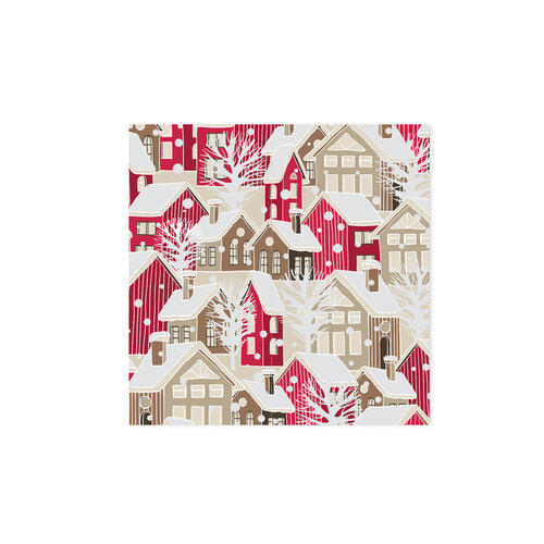 Serviettes de table en papier - Village d'hiver