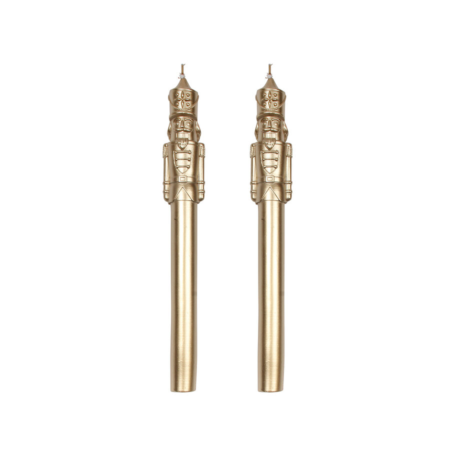 Golden Nutcracker Candles Set of 2 - Photo 0