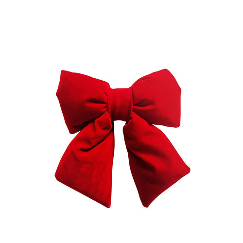 Petite boucle décorative en velours rouge