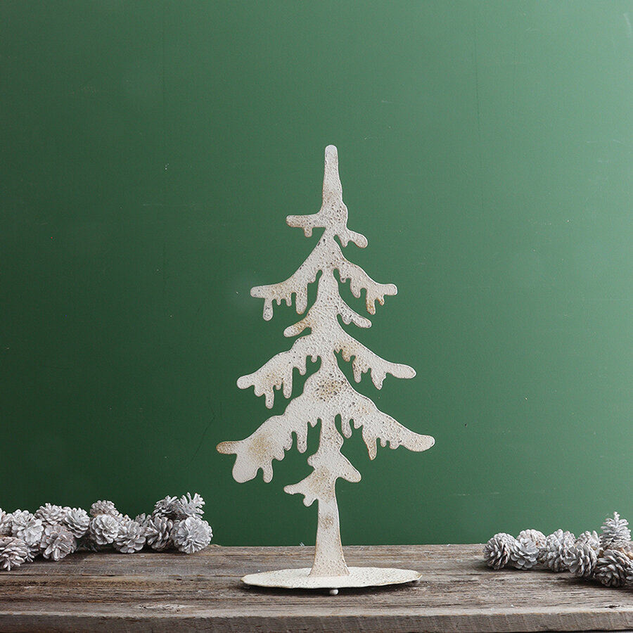 Sapin en métal blanc antique de 14 pouces - Photo 2